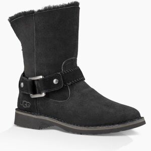 UGG Cedric Shearling Suede Black Boots‎ Size 8.5